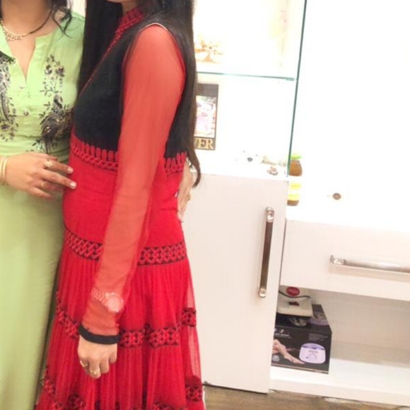 Ethnic Indian Wear Other - Long Anarkali Suit Red and black